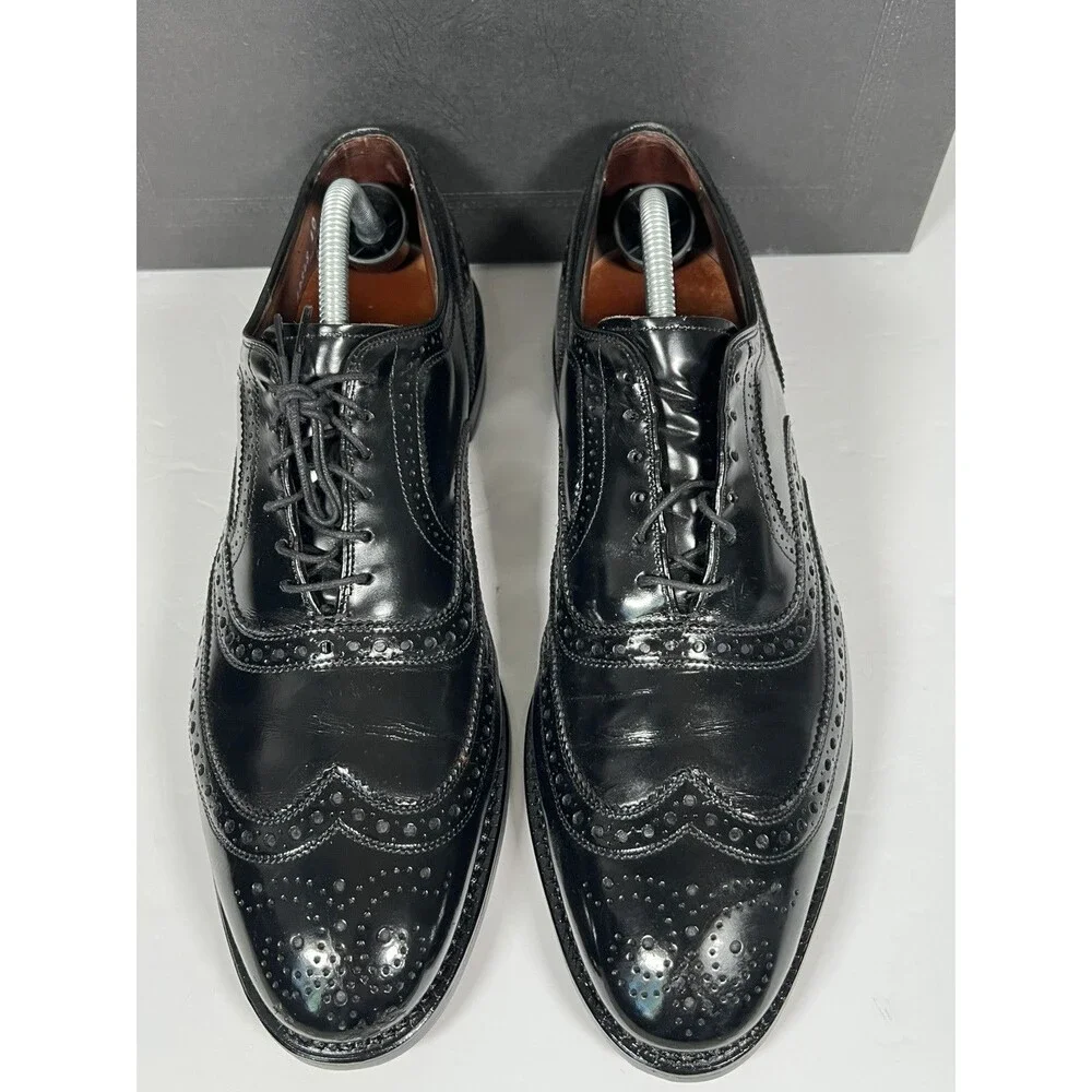 Allen Edmonds McAllister Black Leather Wingtip Oxfords Dress Shoes Men’s Sz 11 B